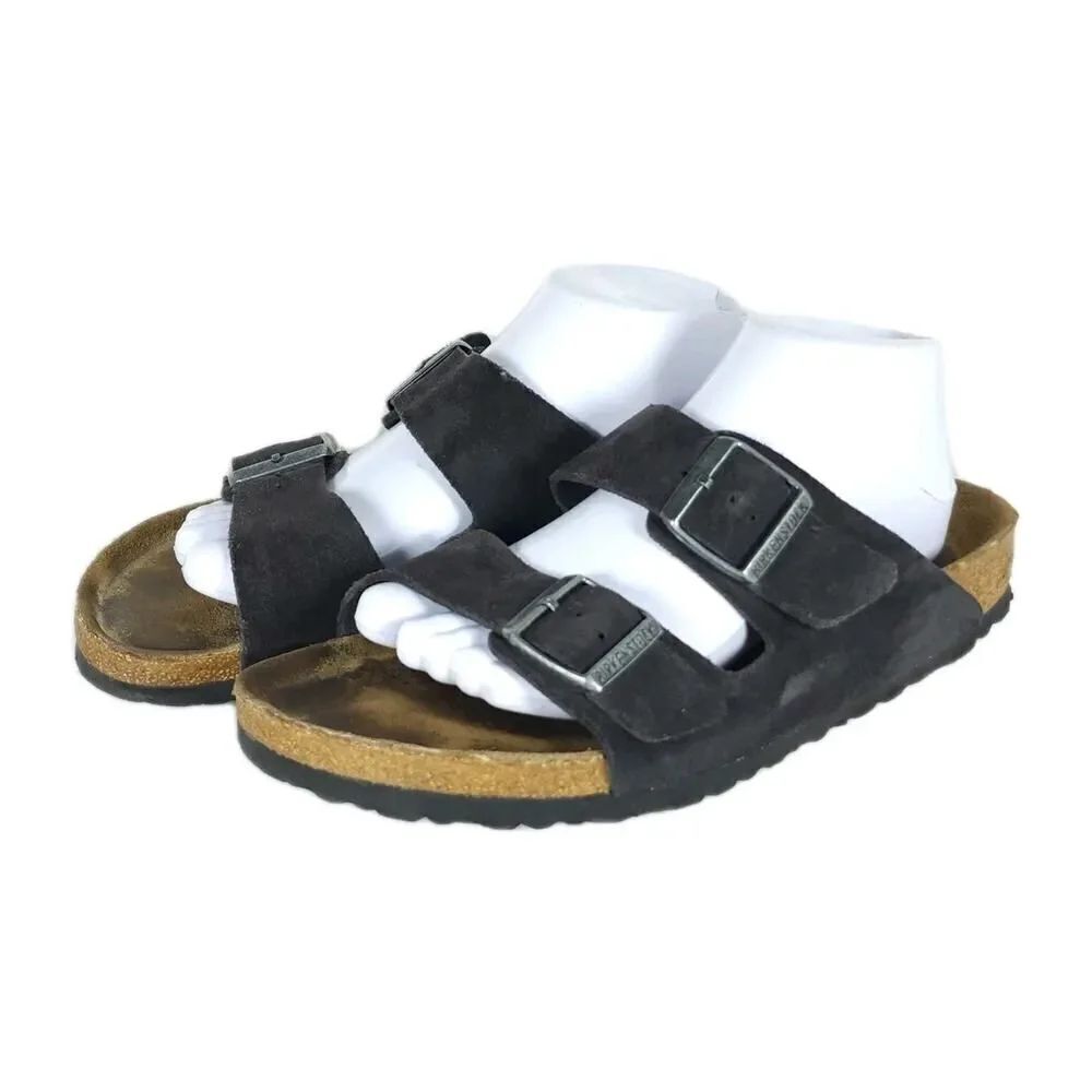 BIRKENSTOCK Arizona EU41 L10 M8 Suede Midnight Blue Soft Footbed Slide Sandals